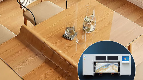 Solução de impressão para toalhas de mesa e estofados de filme de transferência PET